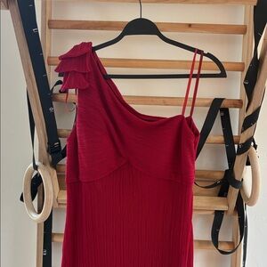 Elegant Jessica Howard Red One-Shoulder Dress